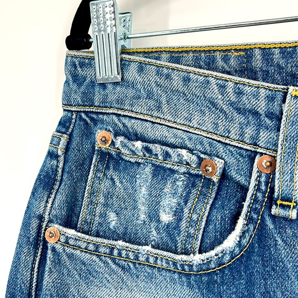 Rag & Bone Boyfriend Jeans Cuffed Rolled Ankle Medium Wash Bristol Distressed 26 - Picture 5 of 16